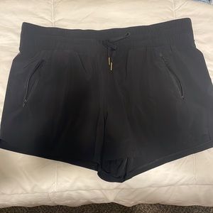 Black athletic shorts with pockets